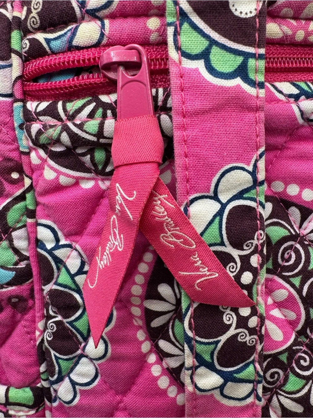 Vera Bradley Hot Pink Quilted Floral Medallion Backpack